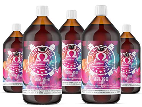 Premium Vapetech Liquid Base 1000 ml VPG 50/50 oder 70/30 1L - made in germany (VG 70% / PG 30%) – Bild 3