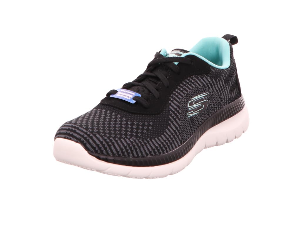 Skechers womens BOUNTIFUL-PURIST BLACK/TURQUOISE Casual Shoe -3 UK (6 US) (149220) (B095YHHN93) Amazon Price History, Amazon Price Tracker