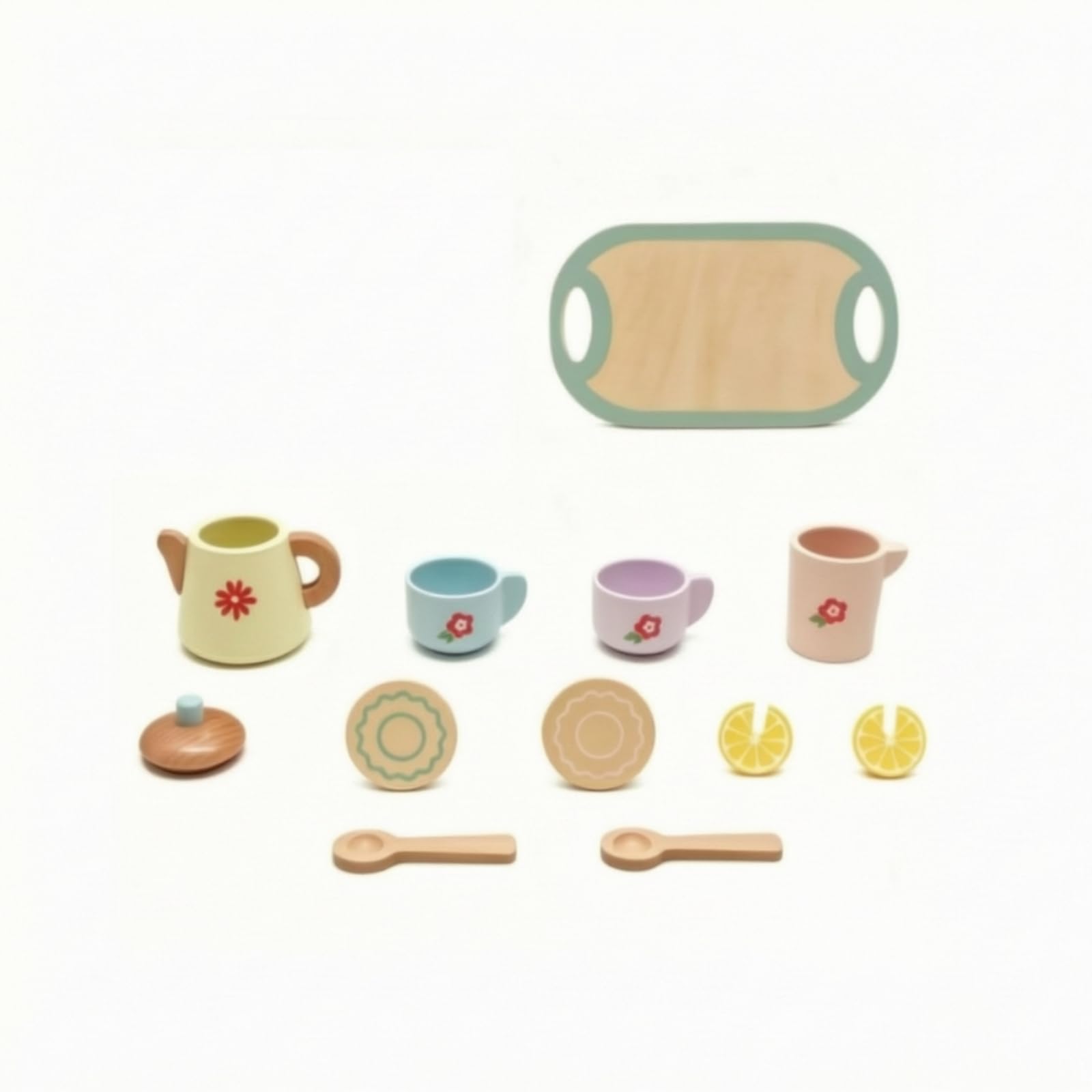 Set da Gioco in Legno a Tema Gelato Sicuro Giocattolo di Legno con Grafiche Colorate Atossico per Bambini Piccoli, Casa, Stile B