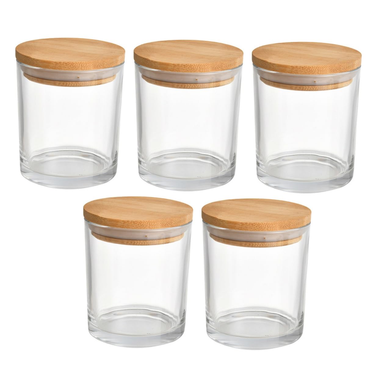 HOODANCOS 5sets Transparent Glass Candle Jars with Lids for Scented Candles for Home Decoration and Spice Storage