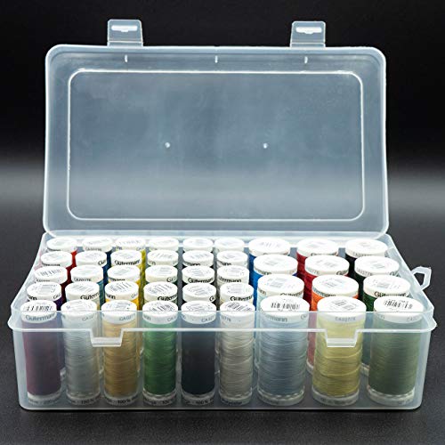Glitzerpüppi Nähfadenbox - Praktische Garnbox/Aufbewahrungsbox für bis zu 42 Spulen aus stabilem Karton oder Plastikmaterial