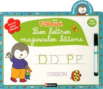 Hardcover LIVRE ARDOISE TCHOUPI J'ECRIS LES LETTRES MAJUSCULES BATONS DES 4 ANS [French] Book
