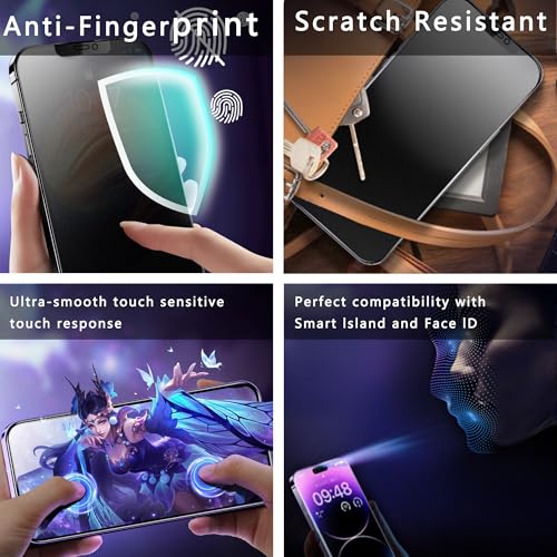 Image of 2-Pack Matte Privacy Screen Protector for iPhone 12 Pro Max 6.7-Inch, Auto Dust Removal, No Bubbles,Anti-Spy Tempered Glass Film, Easy Installation