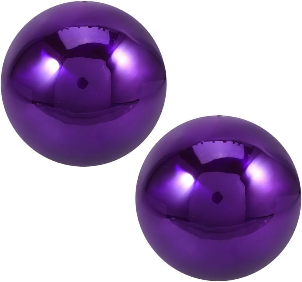 Garneck 2pcs Stainless Steel Gazing Spheres Reflective Garden Balls Purple Mirror Polished 150mm Outdoor Patio Decorative Sculptures