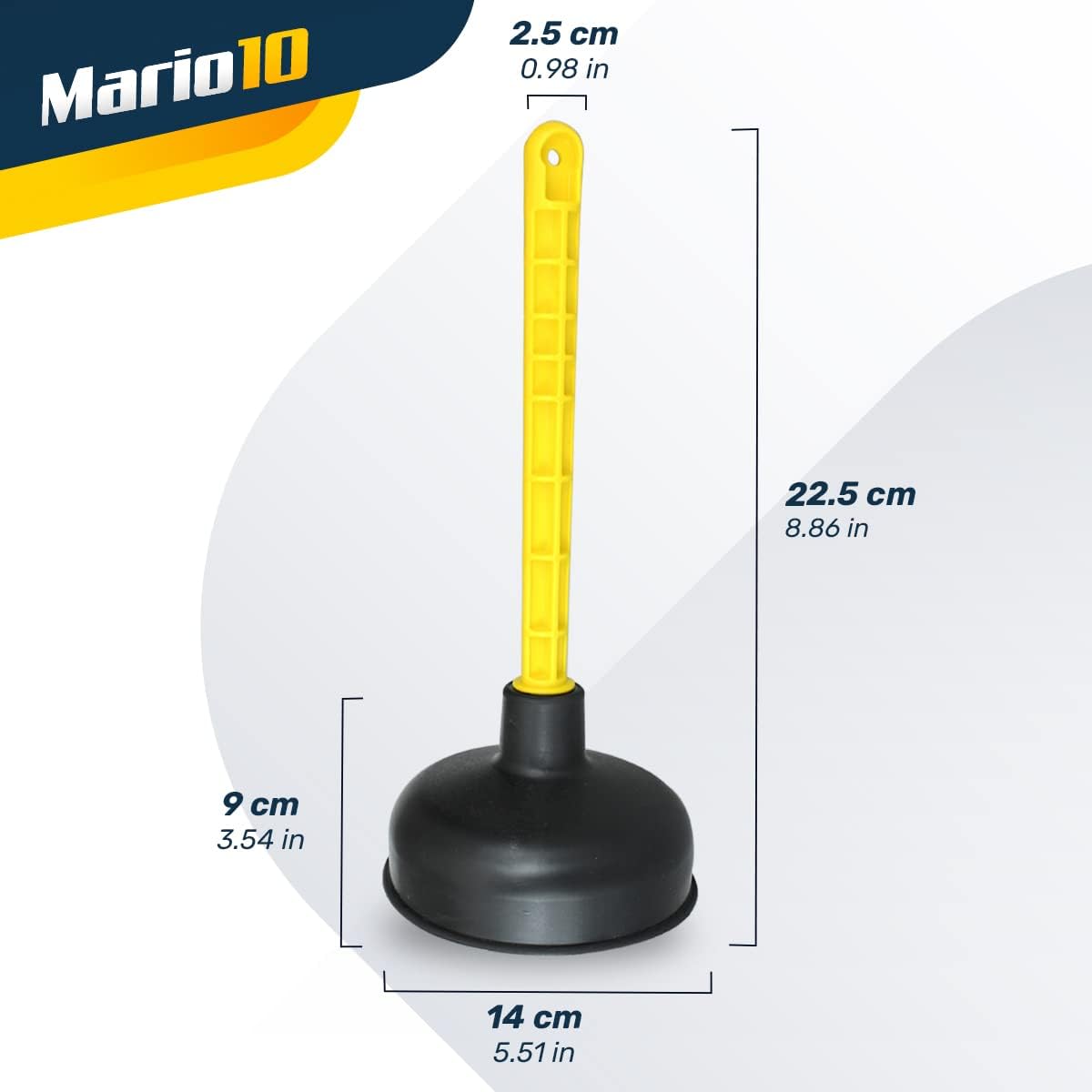 Heavy Duty Drain Plunger 140 mm, Strong Rubber Suction Cup, Sink, Shower & Floor Drain Unblocker, Powerful Clog Remover - Image 3