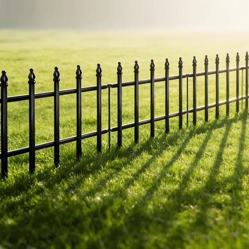 Thealyn Clôture de jardin décorative en métal - 40 cm de large x 30 cm de haut (5 panneaux, longueur totale 2 m), panneaux de clôture en métal, clôture paysagère pour parterre de fleurs, arbres