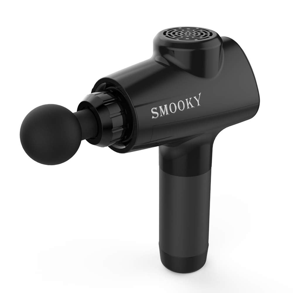 Pistola per Massaggi, Massaggiatore Muscolare per Tessuti Profondi Palmare, 55DB 2400mAh Pistola A Fascia Regolabile A 3 velocità con 6 Teste di Massaggio, Riduzione del Rumore Intelligente