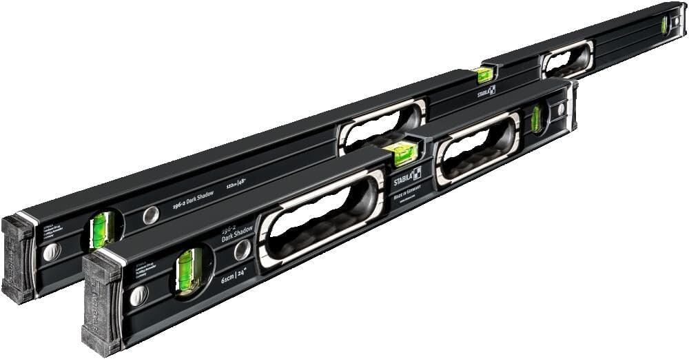 STABILA Dark Shadow Level set 196-2, 48 inch (122 cm) and 24 inch (61 cm)