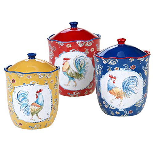 Certified International Morning Bloom 3 Piece Canister Set Multicolored