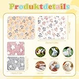 Jokureao 4Stück Kleintier Plüschbett Set, Flauschiges Kleintierbett, Waschbares Plüschbett für Meerschweinchen Kaninchen Hamster, Warme Kuschelmatte für Käfige, Weiche Fleece Decke für Kleintiere