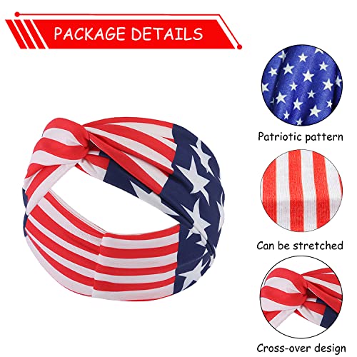 Doumeny 25 Pcs 4Th Of July Party Accessories Kit, Patriotic American Flag Headband Hair Band Hair Scrunchies Usa Flag Hat Necklace Earring Independence Day Temporary Tattoos Set For For Women And Girl #TOP3