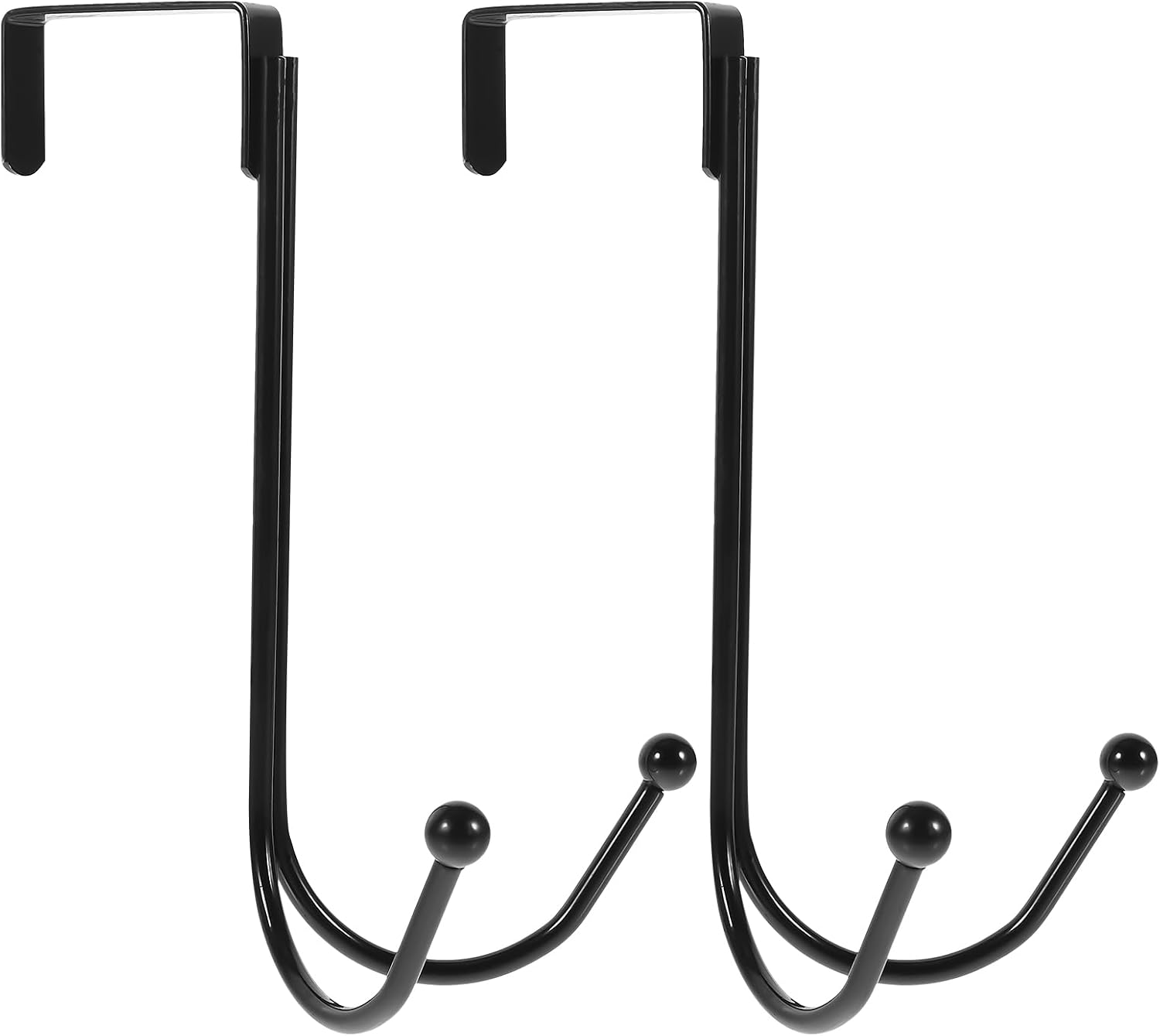 2pcs Heavy Coat Hanging Back Front Over Wreaths Hanger Household Punch- Hangers Hat Black Multifunctional Organizer Towels Hook Wreath Crystal Creative Double Duty