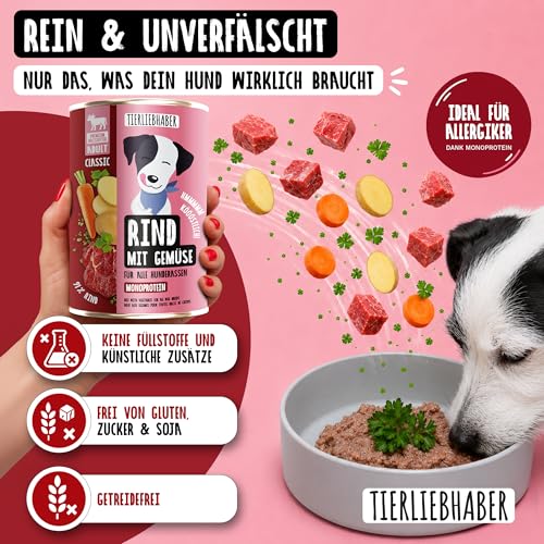 Hundefutter Nass 400g Rind mit Gemüse – Hunde Nassfutter 400g Wet Dog Food