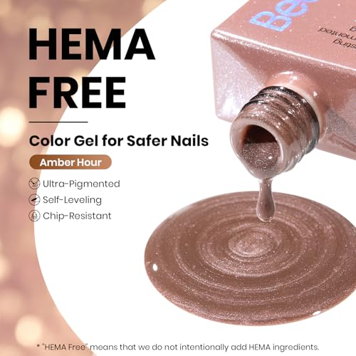 Image of Beetles Brown Cat Eye Gel Polish - Amber Hour Cat Eye Gel Polish, 15ML Full Size Glitter Brown Magnetic Nails Jelly Sheer Translucent Effect Soak Off UV French Nail Art Manicure Gifts for Women