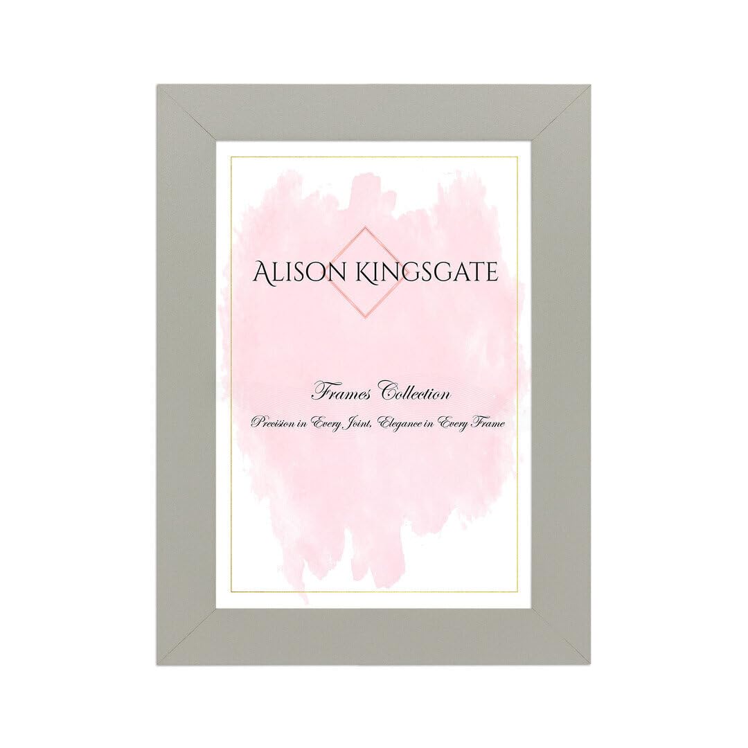 Alison Kingsgate Modern 12X10 Light Grey- Picture Frame - Engineered Wood Photo Frame with Shatterproof Perspex Front - Ideal for Posters, Certificates & Artwork - Wall Mount or Tabletop Display — image 1