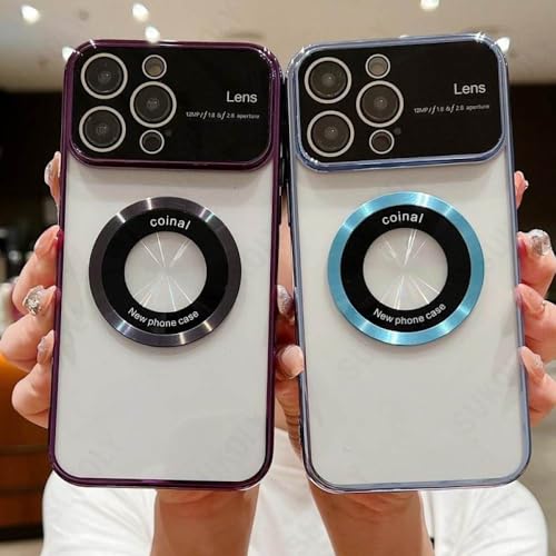Protection en verre d'objectif iPhone 13 coque transparente antichoc bleu clair LVTFCO