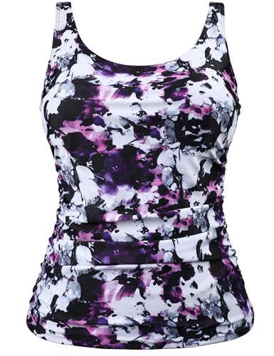 Tankini à armatures violet fleuri taille 16 pour femme Hilor