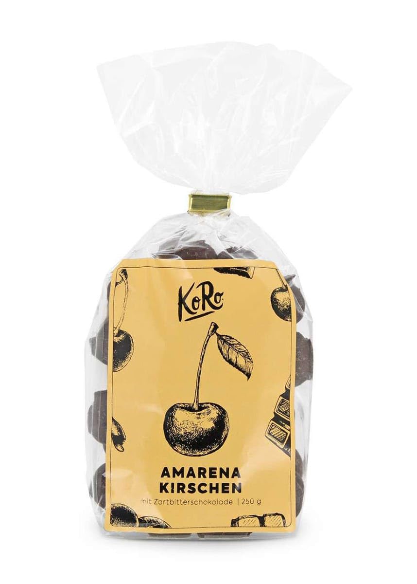 KoRo - Cerises amarena au chocolat noir 250 g - Snack sucré à base de fruits chocolatés
