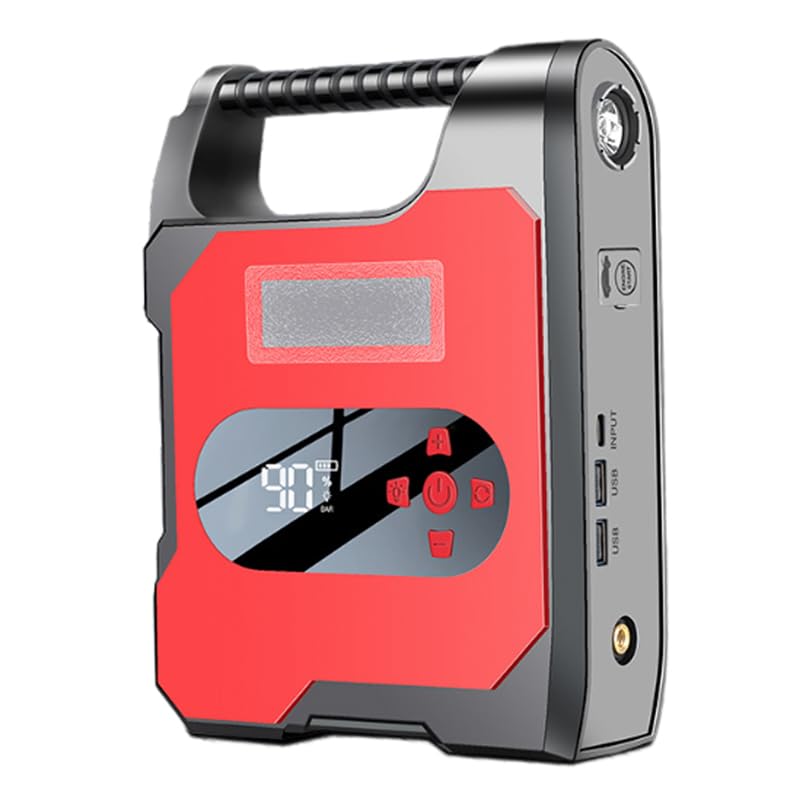 Image of CLOUDSALE Handy Portable Jump Starter with Air Compressor 12V 2000A Car Battery Booster Jump Starter with 150PSI Air Compressor Power Bank with USB Socket,LCD Display and LED Light.