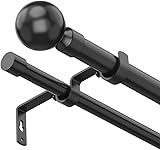 Schwarz Gardinenstange (80-310cm)