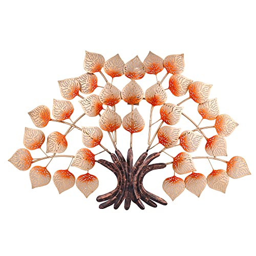 Image of Artemade Iron Decorative Wall Hanging Paan Orenge Leaf Tree Art Sculpture Wall Mounted Home Decor Wall Arts For Living Room Bed Room (50 X 31 Cm, Pack Of 1)