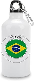 Brazil Water Bottles Brazil Flag Insulated Stainless Steel Water Bottles 14 OZ Portable Leakproof Bike Water Bottle for Sports And Travel