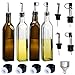 RUCKAE Olive Oil Dispenser Set,4 pcs 17oz Olive Oil Bottles + 4 pcs Olive Oil Spout+Funnel,Olive Oil Bottle and Vinegar Bottle Glass Set for Kitchen (4 PACK)