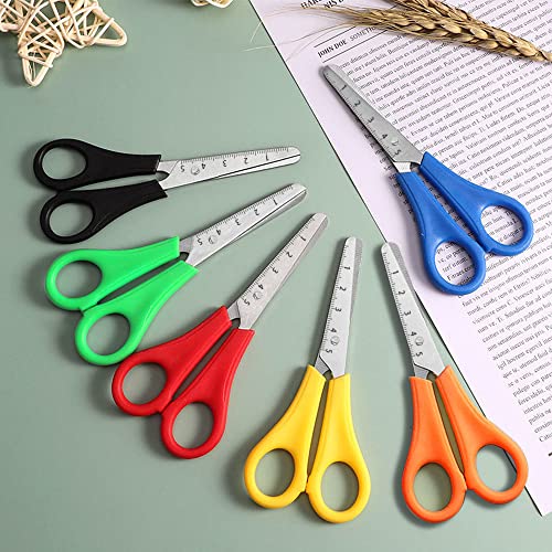 ManYing 12 Pcs Kids Safety Scissors With Blunt Tip - Preschool Craft Scissors With cm-Scale for School Art DIY Teaching Supplies - Image 3