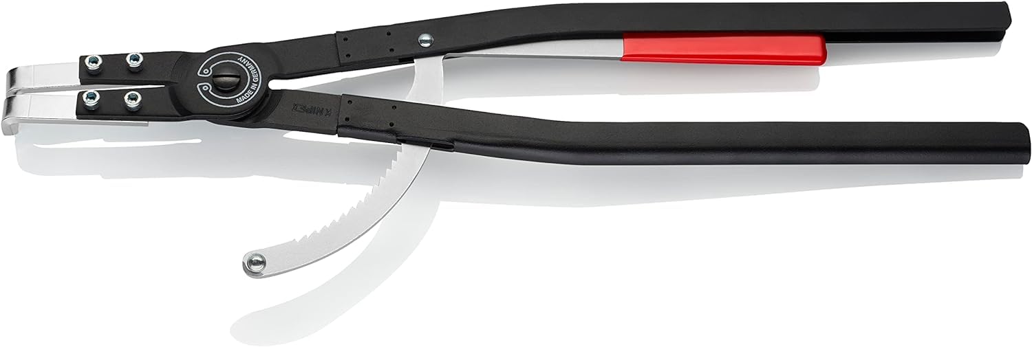 KNIPEX Szczypce do pierścieni osadczych sprężynujących do montażu pierścieni wewnętrznych w otworach malowane proszkowo, czarne 590 mm, 44 20 J51