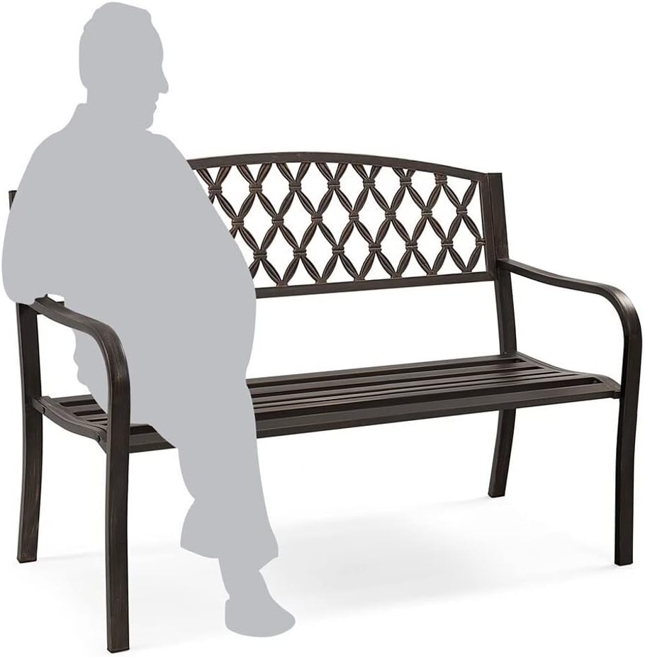 Patio Benches for Outdoors Nordic Retro Outdoor Metal Garden Bench Hollow Mesh Decorative Suitable for Courtyard Balcony Terrace Garden Benches for Outdoors