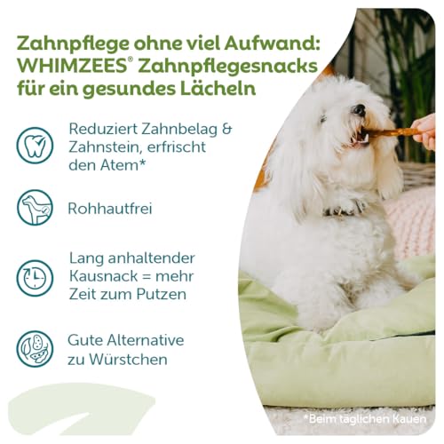 WHIMZEES Veggie-Wurst S, 28 Stück – Größe S, Kaustangen für kleine Hunde zur Zahnpflege, Getreidefrei, Natürlich, ohne Zuckerzusatz
