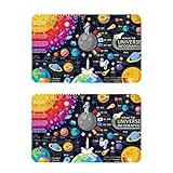  Lot de 2 grands aimants de réfrigérateur, lave-vaisselle, plaque magnétique rectangulaire pour cuisine, bureau, espace cosmique, galaxie, planètes, Pluton, Vénus, Mars, Jupiter