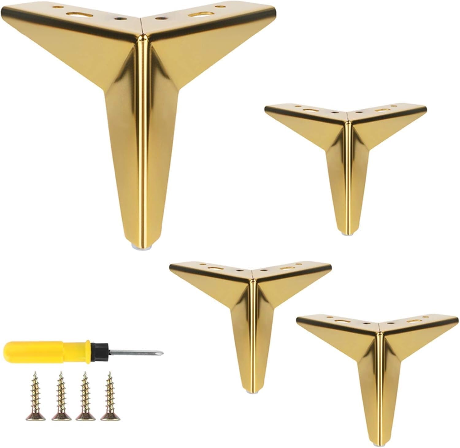 Modern Style Furniture Sofa Legs Metal Furniture Legs for Table Cabinet Cupboard Sofa Sofa Chair, Coffee Table Legs (Gold 13cm (5. 11in))