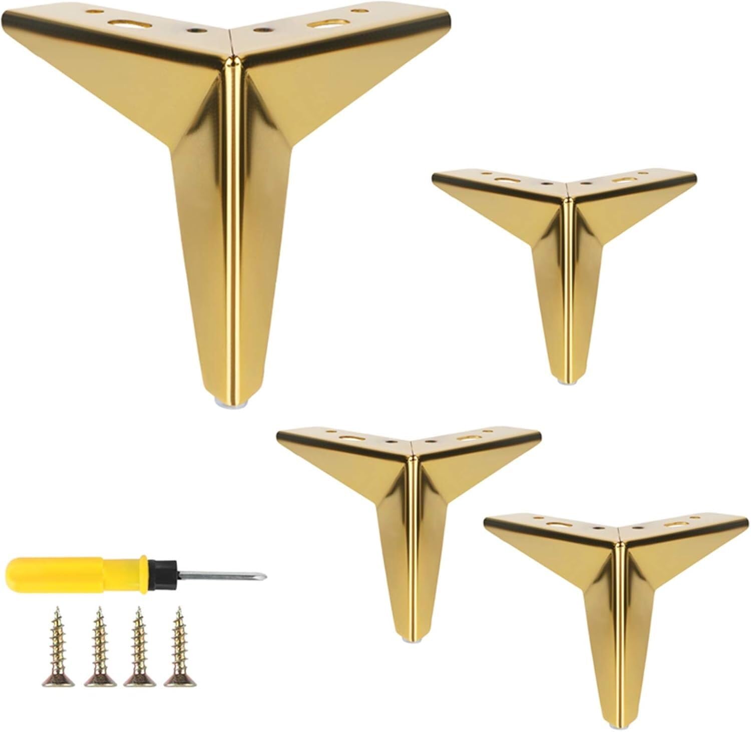 Rhllvj Gold Modern Style Furniture Sofa Legs Metal Furniture Legs For Table Cabinet Cupboard Sofa Sofa Chair, Coffee Table Legs(Gold)