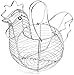 FLYTYSD Chromé Poulet en Forme De Fil D'oeufs Panier De Rangement Porte-Rack Fil Fruit Basket Table Snacks Organiser Gadget pour La Maison Kicthen, 1Pcs