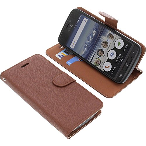 Étui Doro 8040 style livre brun avec finitions soignées et coque portefeuille