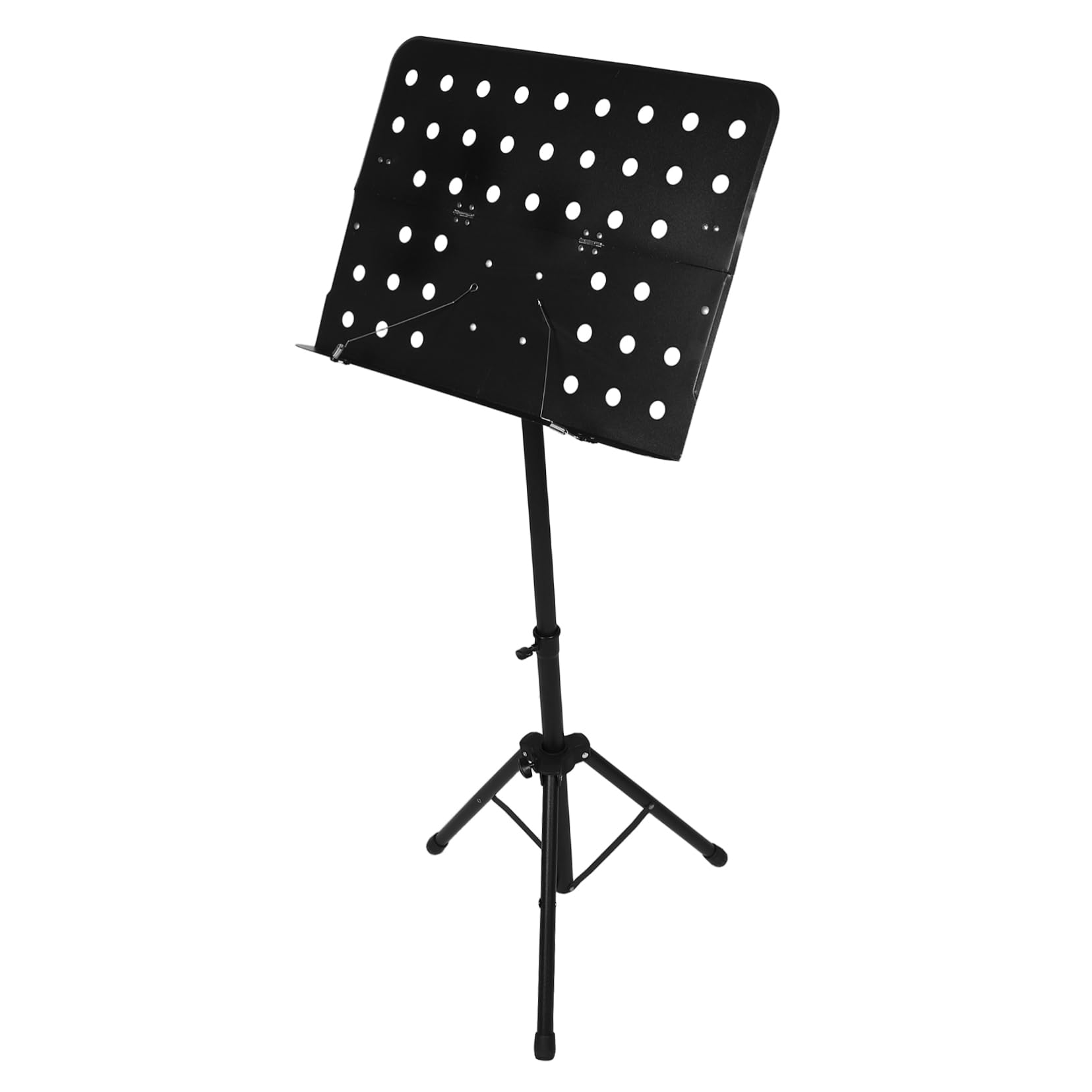 Schwarzer Tragbarer Notenständer, Zusammenklappbar und Höhenverstellbar | Gitarre und Instrumente, Kunststoff und Eisen, für Reiseauftritte und Übungsräume, Professioneller Look
