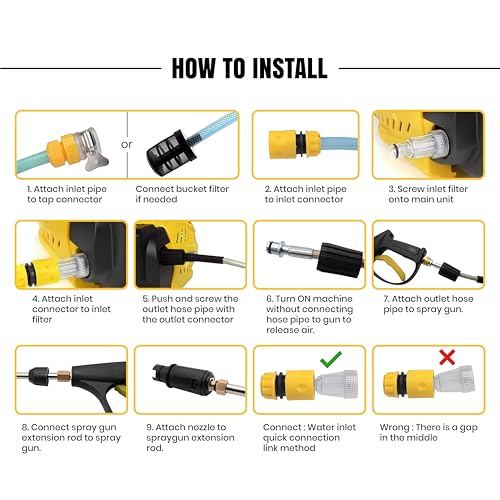 Image of IBELL YO2800 High Pressure Washer, 2800W Induction Motor, 240 Bar Car Washer High Pressure Gun, 12 L /Min Flow, 8M Hose, Portable Pressure Washer for Car, Bike, Home & Outdoor Cleaning
