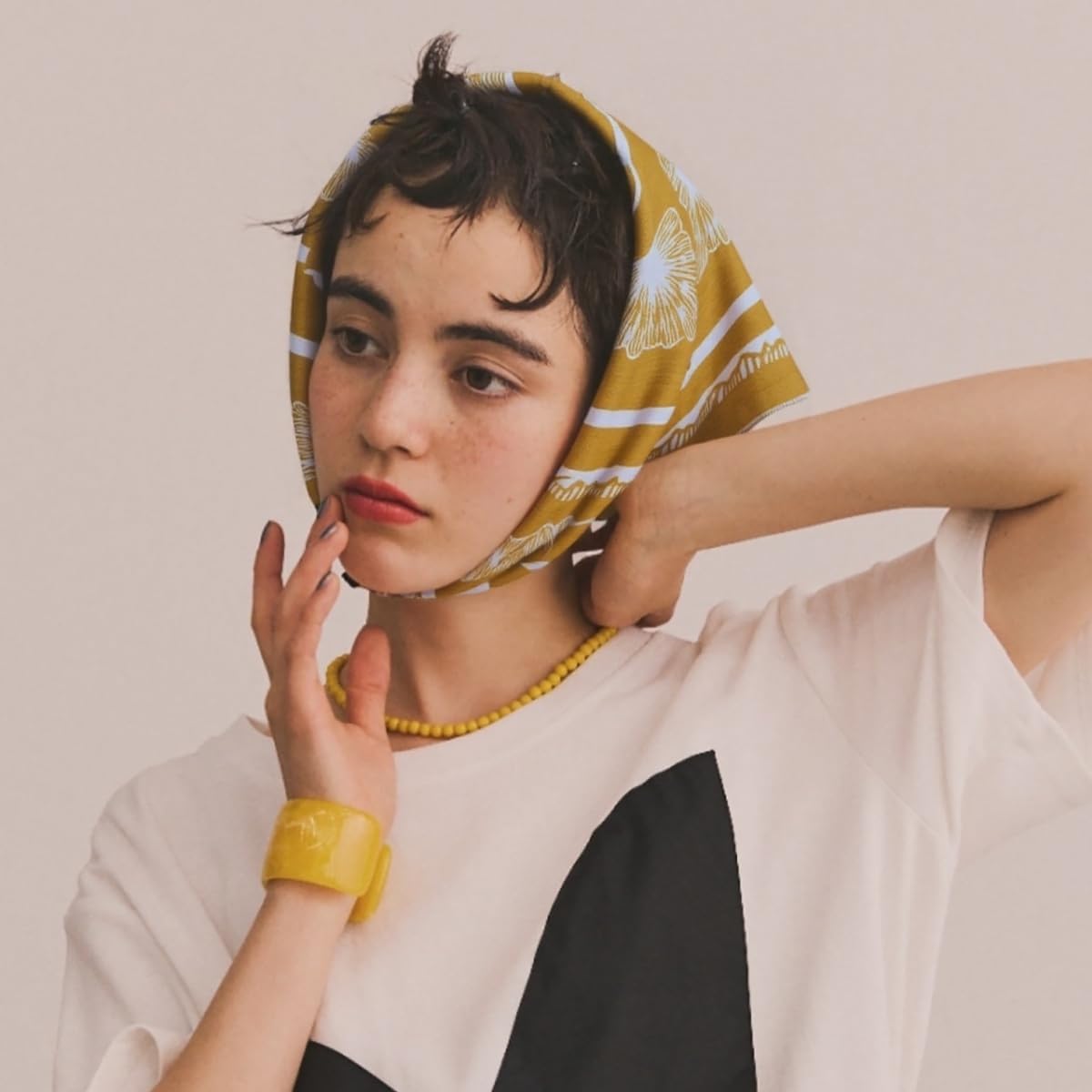 Cotton-Blend Bandana, Head Scarf, Headband, Head wrap, Hair Neck Scarf for Women 22 x 22 inch - Image 2