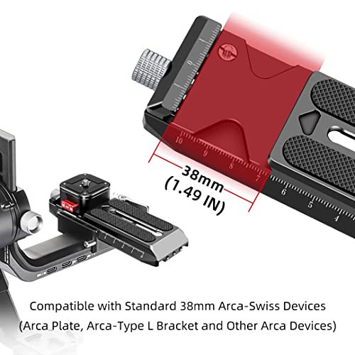 Cofunkool Camera Quick Release Plate With Arca Swiss, Retractable Pin, Gear Slide, M4 1/4" 3/8" Threads, For Dji Rs2/Rsc2 Gimbal Canon Nikon Sony Cameras Tripod Monopod #TOP2