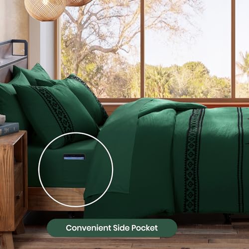 Image of MaiReve Embroidery Full Size Comforter Set 7 Pieces Western Bed in a Bag