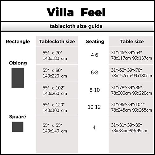 Villa Feel Textured Fabric Table Cloth Waterproof Heavy Weight Cotton Linen Fabric Dust Proof Table Cover For Kitchen Dinning Tabletop Decoration(54" X 70" Rectangular-Beige Texture) #TOP6