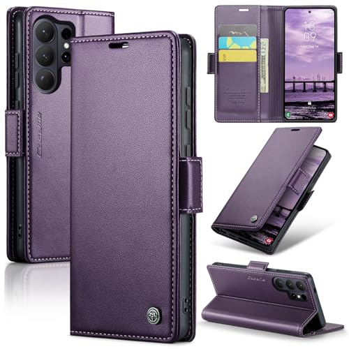 Idhiem Portefeuille Rabat Coque pour Samsung Galaxy S26 Ultra, Violet