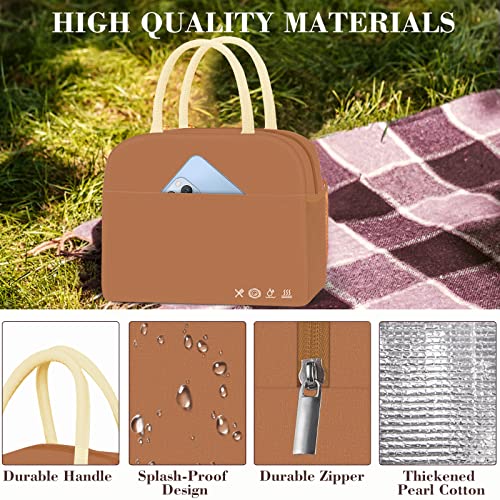 Kubya Lunch Bag Lunch Box For Women Men Insulated Reusable Lunch Box For Adult Lunch Tote Bag Lunch Container For Office Work Picnic Beach Or Travel（Brown） #TOP3