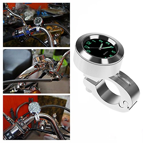 Horloge De Moto Étanche Pour Guidon - Affichage Lumineux - Diamètre 22-26 Mm - Bleu - Lot De 2