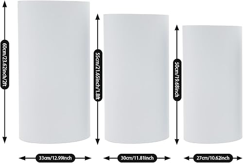 Miniatura 6 de DNYSYSJ 3 soportes de pedestal cilíndrico para fiestas, soportes redondos de cilindro pequeño, jarrones de hierro blanco, cilindros de centro de
