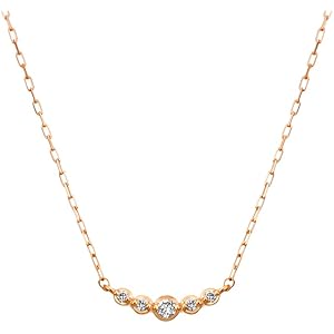 美品 4℃ ヨンドシー K10 ダイヤモンドネックレス ピンクゴールド ヨンドシー 4℃ K10ピンクゴールドハートダイヤモンドネックレス