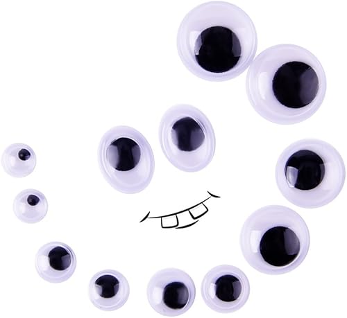 Miniatura 6 de KUUQA 500 piezas mixtas de ojos Googly Googly Eyes autoadhesivos Googly Eyes DIY Scrapbooking Crafts
