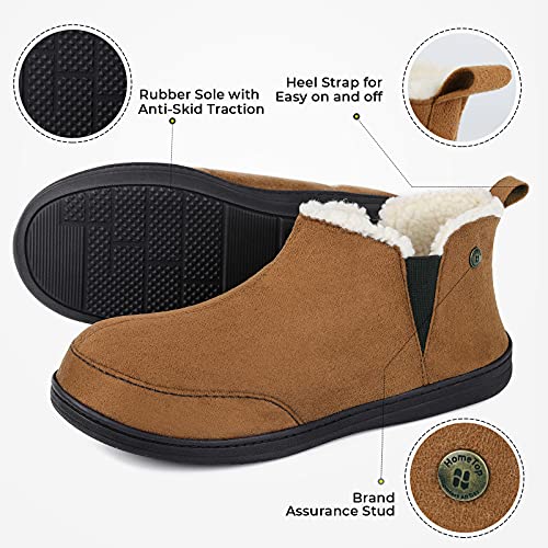 Hometop Men'S Bootie Slippers Comfy Warm Soft Non-Slip Indoor Memory Foam House Shoes With Elastic Gores thumb #4