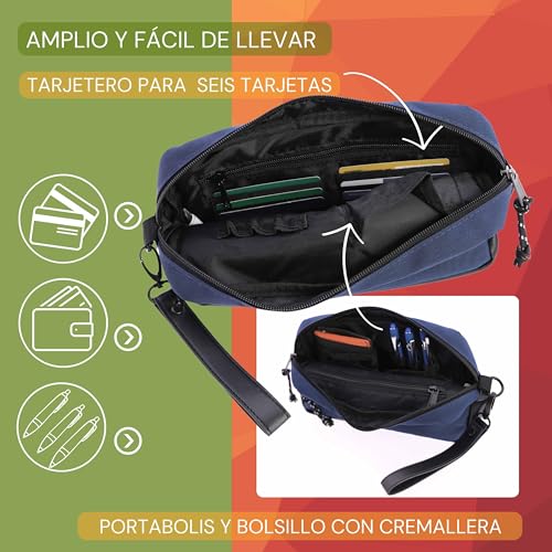 Coronel Tapiocca Handgelenk Herren Handgelenktasche Dokumententasche Herrentasche Handgelenktasche Herrenhandtasche Herren Tasche Peter Marineblau